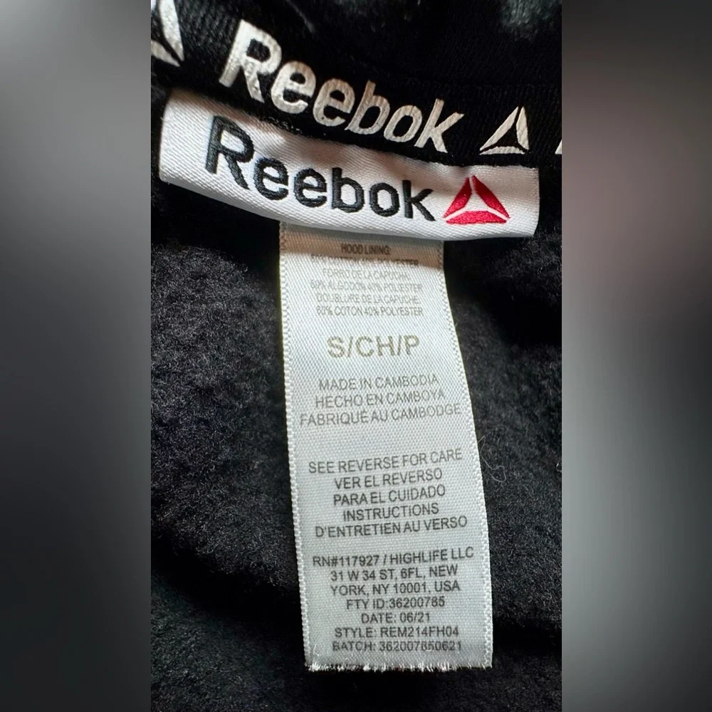 Reebok Men's Black Hoodie Sweatshirt #1022
